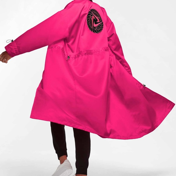 Nike Jackets & Coats Nike Icon Clash Satin Long Jacket Neon Pink Poshmark